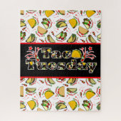 タコ火曜懸命とソフトタコスとホットソース ジグソーパズル (縦)