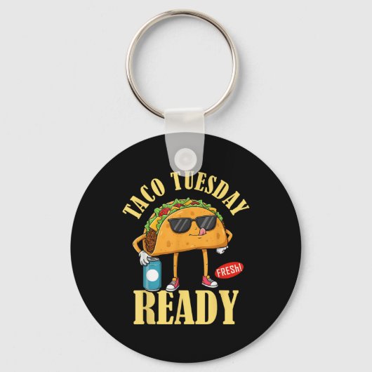 タコ火曜日準備Cinco De Mayo Mexican おもしろい Foo キーホルダー (正面)