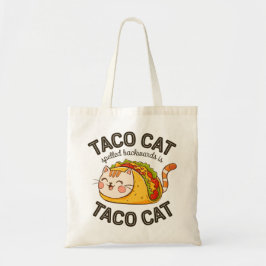 タコ猫のスペルを逆にしたものが、タコ猫のかわいい猫 トートバッグ