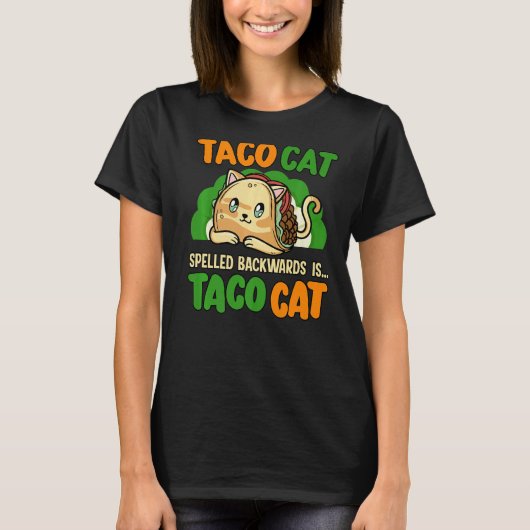 タコ猫のスペルを逆に動物の権利擁護 Tシャツ (正面)