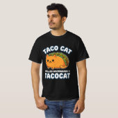 タコ猫の線画モダンTシャツ Tシャツ (正面フル)
