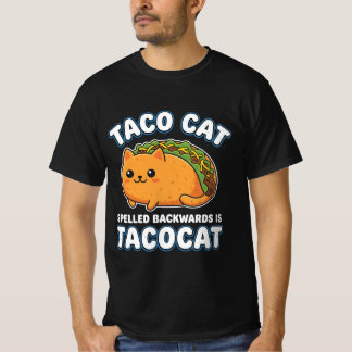 タコ猫の線画モダンTシャツ Tシャツ