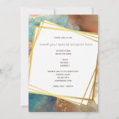 タコ珊瑚礁の水彩海洋航海の 招待状 (裏面)