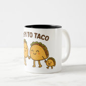 タコ生まれーへ – かわいいタコファミリー ツートーンマグカップ (正面右)