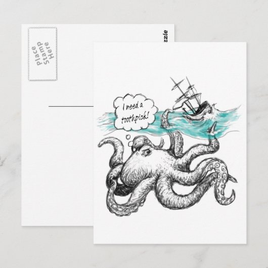 タコ発作 ポストカード (正面/裏面)