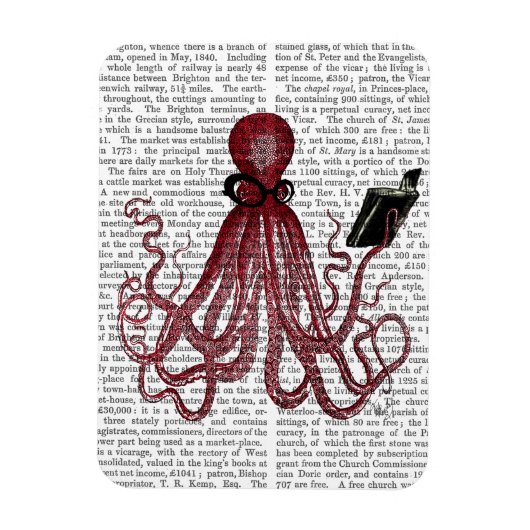 タコ知性がある マグネット (縦)