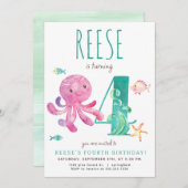 タコ第四誕生日招待状 招待状 (正面/裏面)