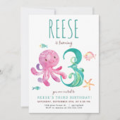 タコ第3誕生日招待状 招待状 (正面)