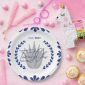 タコ約21 |ブルー/シルバーテキーラ紙プレート ペーパープレート (パーティー)