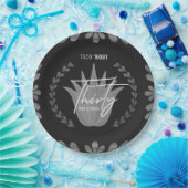 タコ約30 |ブラック/シルバーテキーラ紙プレート ペーパープレート (パーティー)