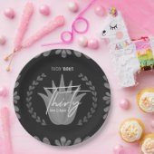 タコ約30 |ブラック/シルバーテキーラ紙プレート ペーパープレート (パーティー)