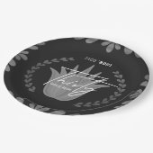 タコ約30 |ブラック/シルバーテキーラ紙プレート ペーパープレート (アングル)