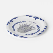 タコ約30 |ブルー/シルバーテキーラプレート ペーパープレート (アングル)