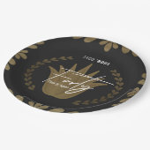 タコ約40 |ブラック/金ゴールドテキーラ紙プレート ペーパープレート (アングル)