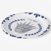 タコ約40 |ブルー/シルバーテキーラ紙プレート ペーパープレート (アングル)