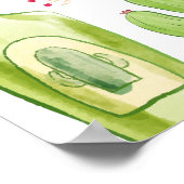 タコ素朴'Bout Cactusライムベビーシャワーウェルカム ポスター (角)