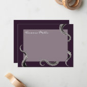 タコ紫ノートカード ノートカード (正面/裏面インサイチュ)