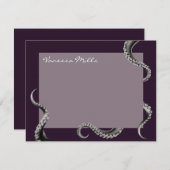 タコ紫ノートカード ノートカード (正面/裏面)