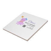 タコ紫色の青い水色の赤ちゃんシャワーシーアニ タイル (側面)