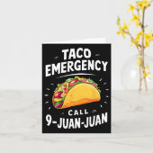 タコ緊急電話9 Juan Juan おもしろい Cinco De May カード (黄色い花)