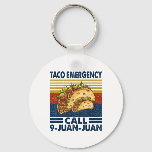 タコ緊急電話9 Juan Juan おもしろい Cinco De May キーホルダー (正面)