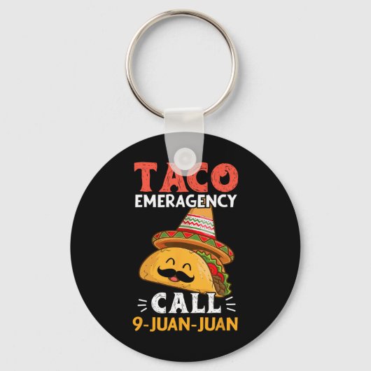 タコ緊急電話9 Juan Juan おもしろい Cinco De May キーホルダー (正面)