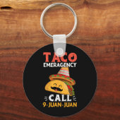 タコ緊急電話9 Juan Juan おもしろい Cinco De May キーホルダー (正面)