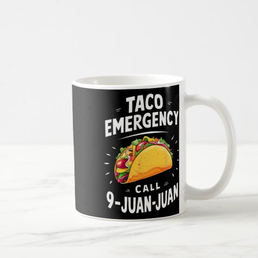タコ緊急電話9 Juan Juan おもしろい Cinco De May コーヒーマグカップ (右)