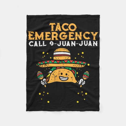 タコ緊急電話9 Juan Juan おもしろい Cinco De May フリースブランケット (正面)