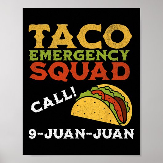 タコ緊急電話9 Juan Juan おもしろい Cinco De May ポスター (正面)