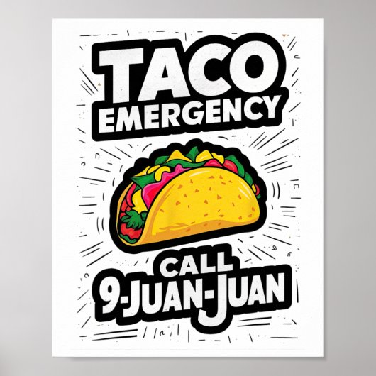 タコ緊急電話9 Juan Juan おもしろい Cinco De May ポスター (正面)