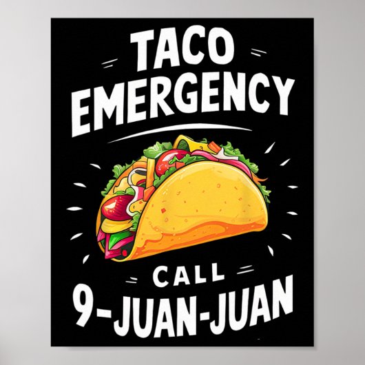 タコ緊急電話9 Juan Juan おもしろい Cinco De May ポスター (正面)