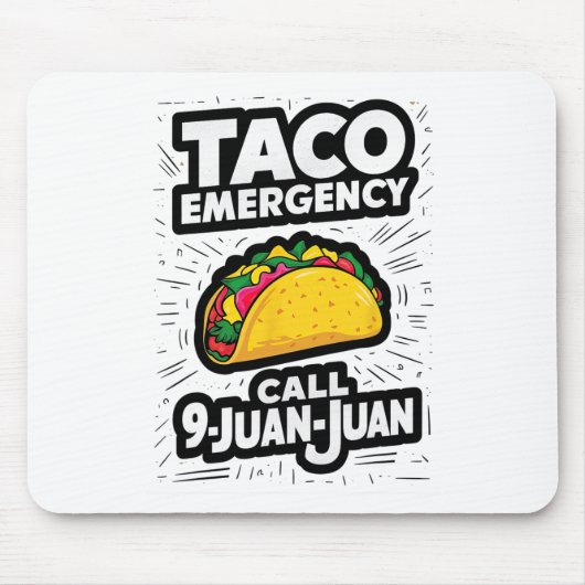 タコ緊急電話9 Juan Juan おもしろい Cinco De May マウスパッド (正面)