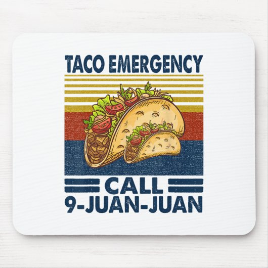 タコ緊急電話9 Juan Juan おもしろい Cinco De May マウスパッド (正面)