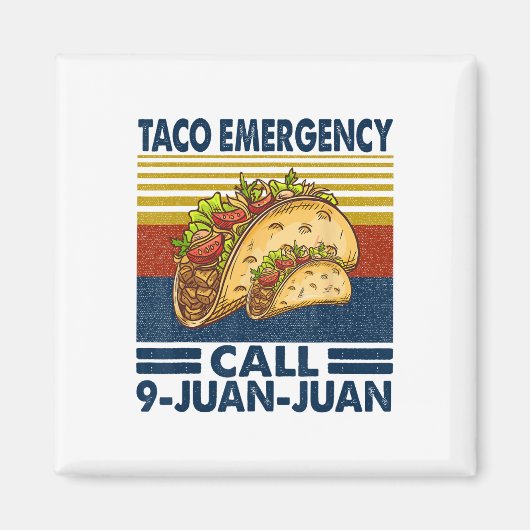 タコ緊急電話9 Juan Juan おもしろい Cinco De May マグネット (正面)