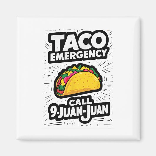 タコ緊急電話9 Juan Juan おもしろい Cinco De May マグネット (正面)