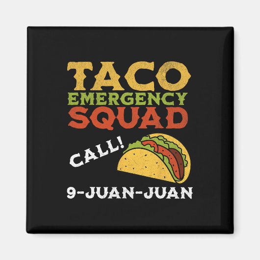 タコ緊急電話9 Juan Juan おもしろい Cinco De May マグネット (正面)
