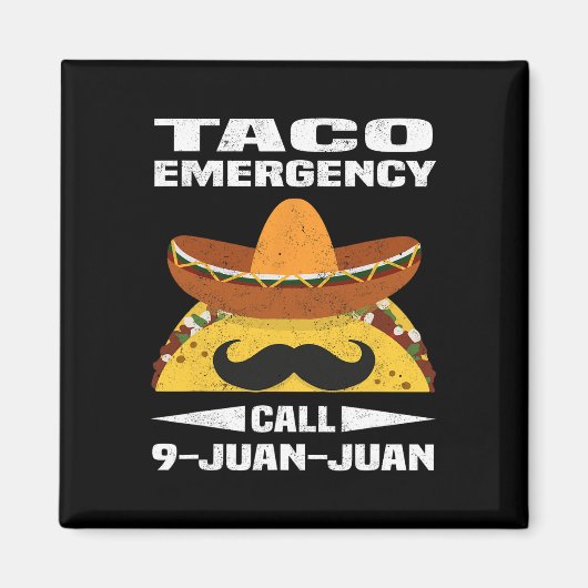 タコ緊急電話9 Juan Juan おもしろい Cinco De May マグネット (正面)