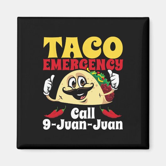 タコ緊急電話9 Juan Juan おもしろい Cinco De May マグネット (正面)