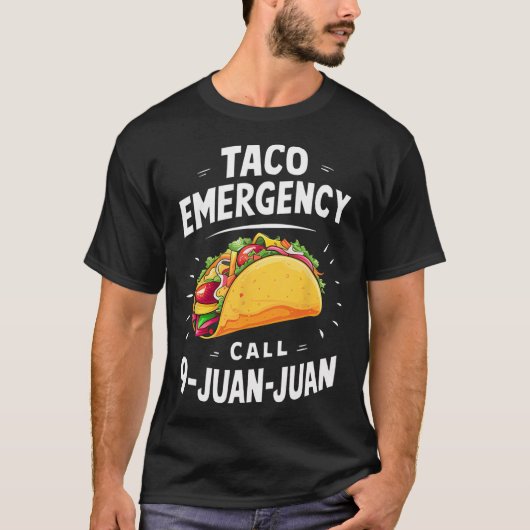 タコ緊急電話9 Juan Juan おもしろい Cinco De May Tシャツ (正面)