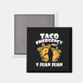 タコ緊急電話9 Juan Juan Cinco De Mayo Mexi マグネット (正面/裏面)