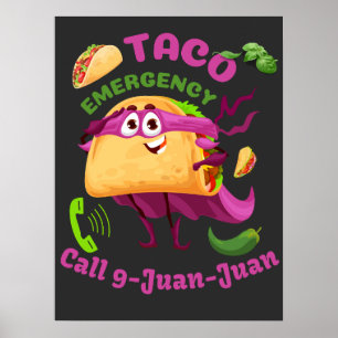 タコ緊急電話9 Juan Juan Mexican Food Lover ポスター