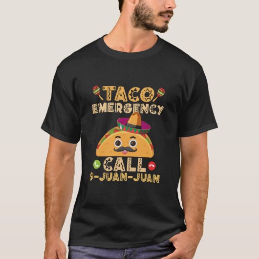 タコ緊急電話 面白いシンコデマヨ メキシコ Tシャツ (正面)