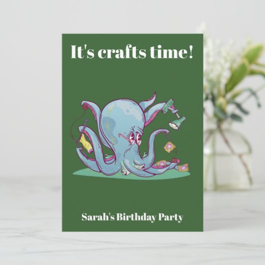 タコ編み 招待状 (スタンド正面)