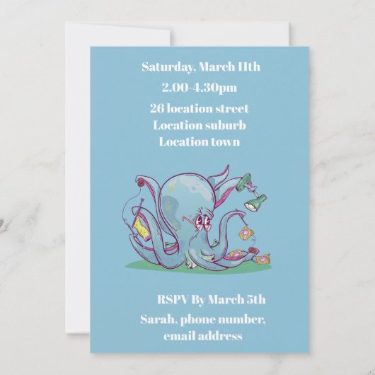 タコ編み 招待状 (裏面)