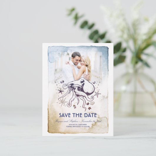 タコ航海のの水彩写真保存日 案内ポストカード (スタンド正面)