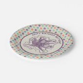 タコ航海のの誕生日パパーソナライズされたーティー ペーパープレート (アングル)