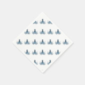 タコ航海のクラーケン沿岸ビーチブルー スタンダードカクテルナプキン (角)