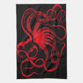 タコ航海のスチームパンクヴィンテージクラーケンモンスター キッチンタオル (縦)