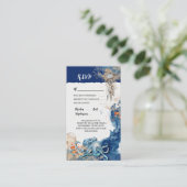 タコ航海のネイビービーチ結婚式RSVP アドバイスカード (スタンド正面)